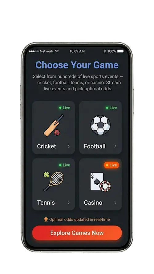 Choose Your Game on Reddy Anna Book - Cricket Football Casino