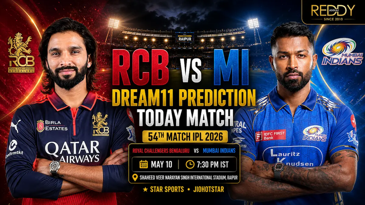 RCB vs MI Dream11 Prediction Today Match 54th IPL 2026