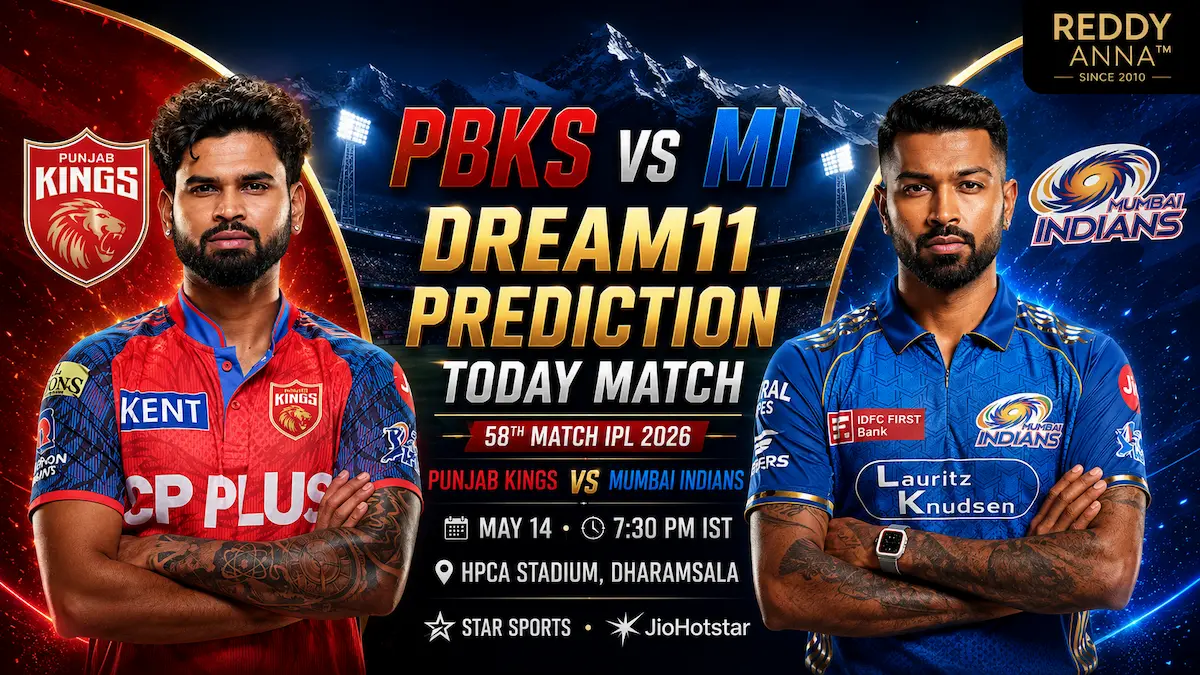 PBKS vs MI Dream11 Prediction Today Match 58th IPL 2026