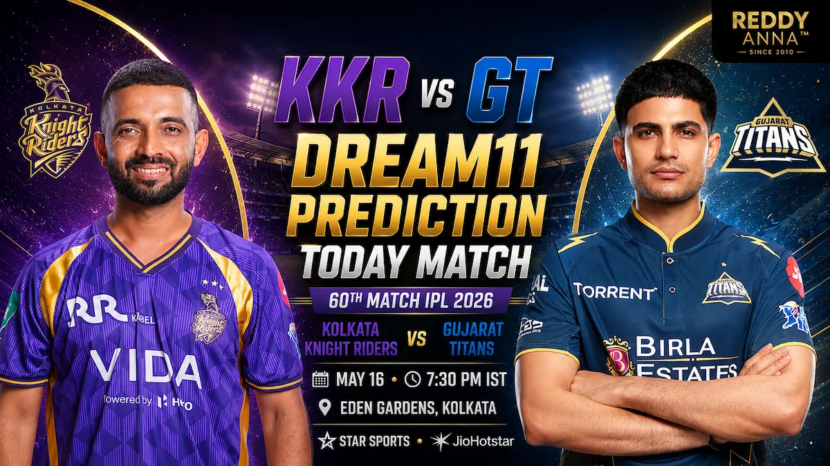 KKR vs GT Dream11 Prediction Today Match 60th IPL 2026