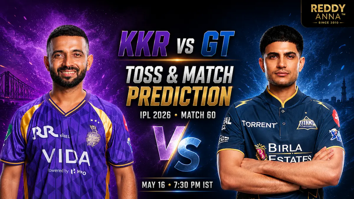 KKR vs GT Toss & Match Prediction 60th Match IPL 2026