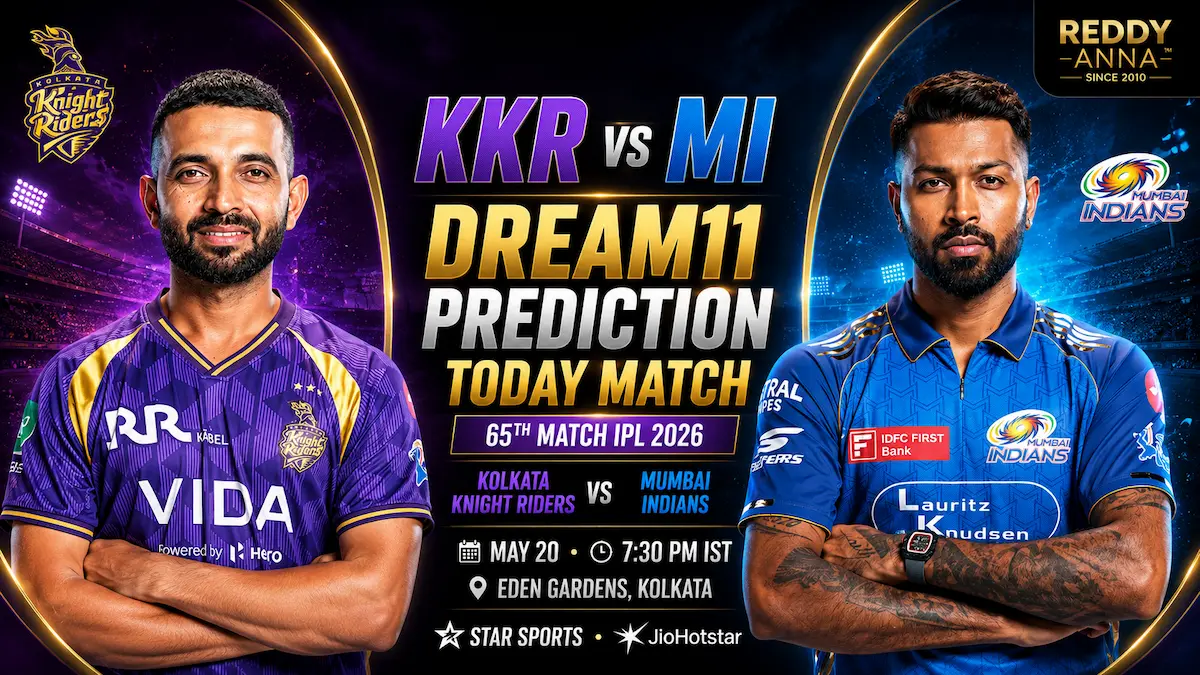 KKR vs MI Dream11 Prediction Today Match 65th IPL 2026