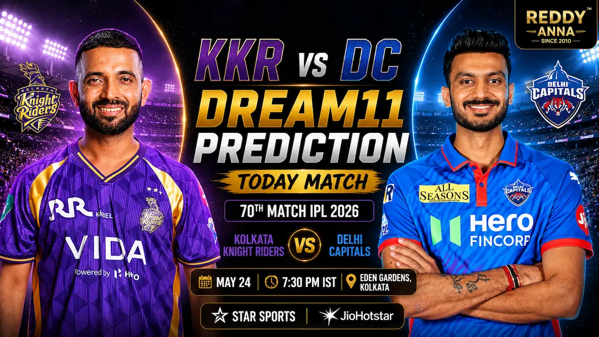 KKR vs DC Dream11 Prediction Today Match 70th IPL 2026