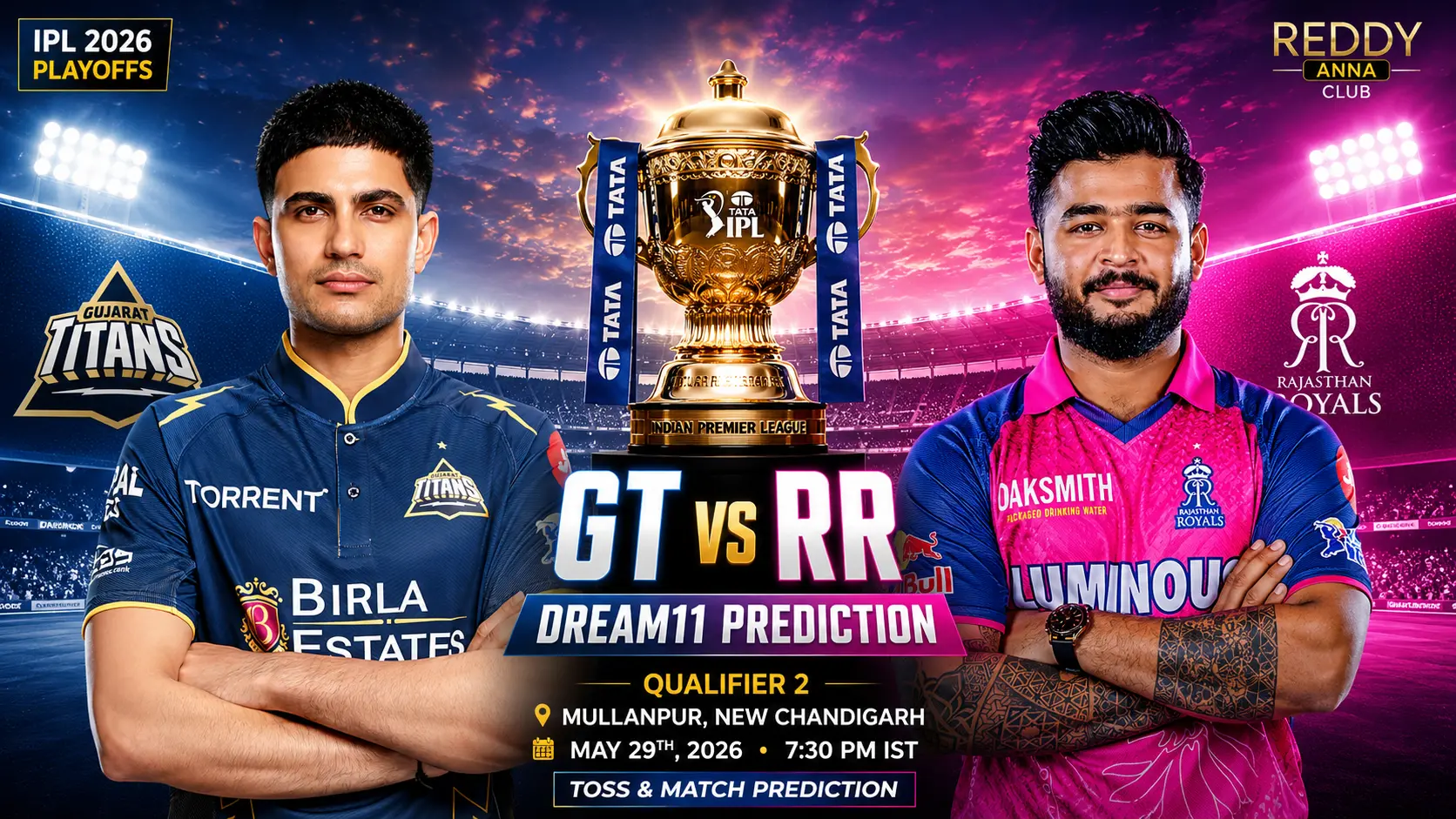 GT vs RR Dream11 Prediction Today Match Qualifier 2 IPL 2026