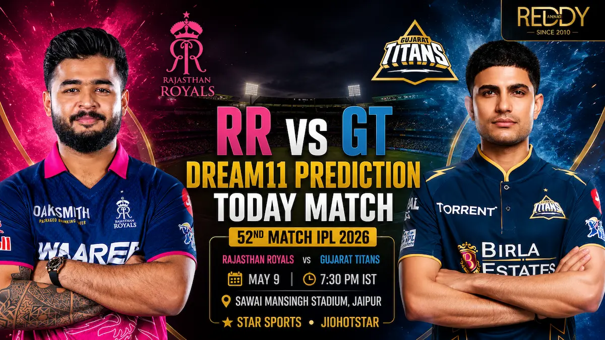 RR vs GT Dream11 Prediction Today Match 52nd IPL 2026